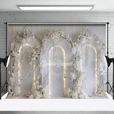 Romantic Holy White Arch Floral Wedding Backdrop - Aperturee
