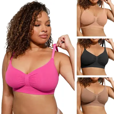 FeelinGirl WIRELESS Bra Women's Wireless Sculpt Bra Comfort Bralettes Suitable for up to 44DD No Underwire Unlined Cami Bra...
