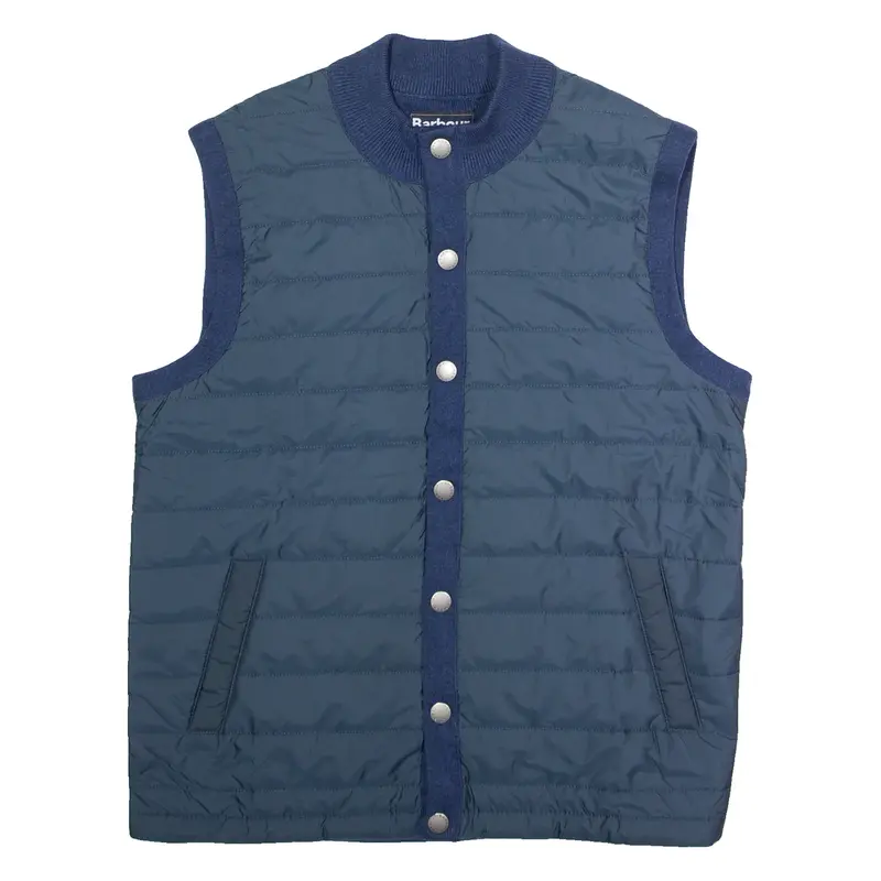 BARBOUR Mens Quilted Gilet Blue Knit M
