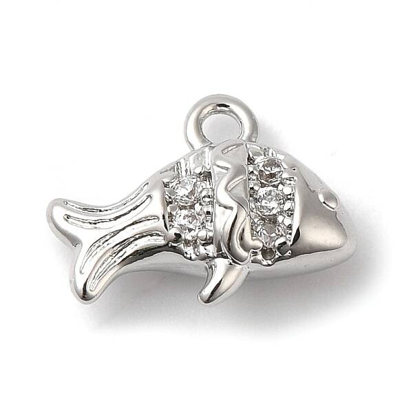 Brass Micro Pave Clear Cubic Zirconia Pendants