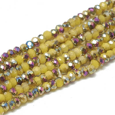 Electroplate Opaque Solid Color Glass Beads Strands