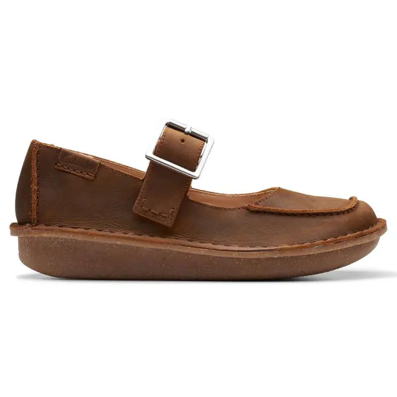 Clarks Funny Bar Leather Women's Comfort Shoes - Beeswax - Size:US 10 Women
