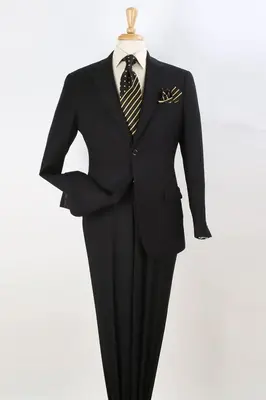 Black Modern Fit Two-Button Men's Suit - Two Piece Set