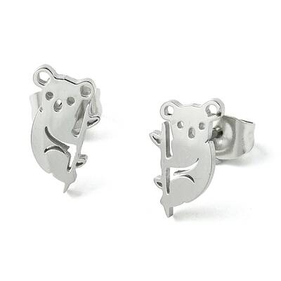 Non-Tarnish Cute Little Animal Theme 304 Stainless Steel Stud Earrings