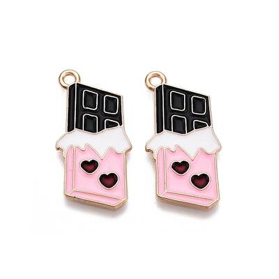 Valentine's Day Theme Alloy Enamel Pendants