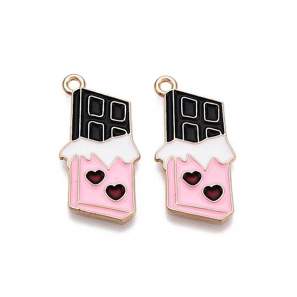 Valentine's Day Theme Alloy Enamel Pendants