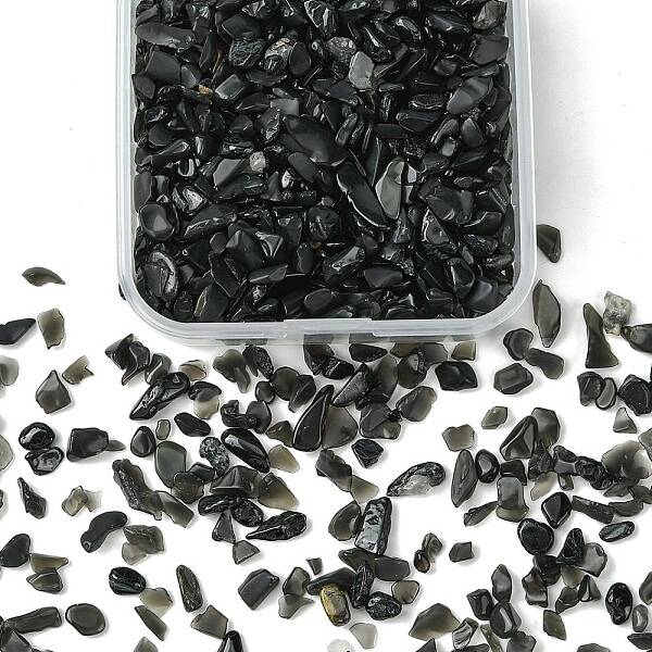 50G Natural Obsidian Chip Beads
