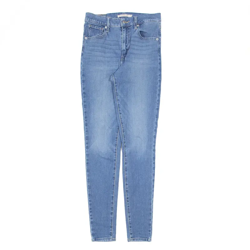 LEVI'S High Rise Big E Jeans Blue Denim Regular Skinny Stone Wash Womens W25 L30