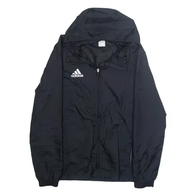 ADIDAS Mens Rain Jacket Black Hooded M