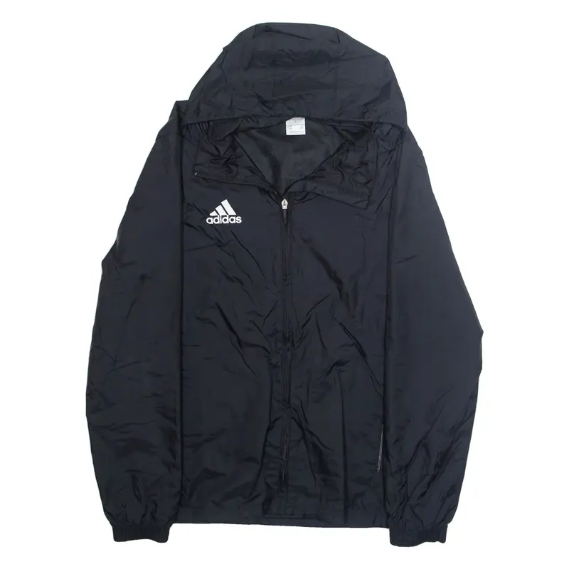 ADIDAS Mens Rain Jacket Black Hooded M