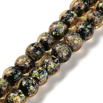 Handmade Dichroic Foil Glass Beads Strands