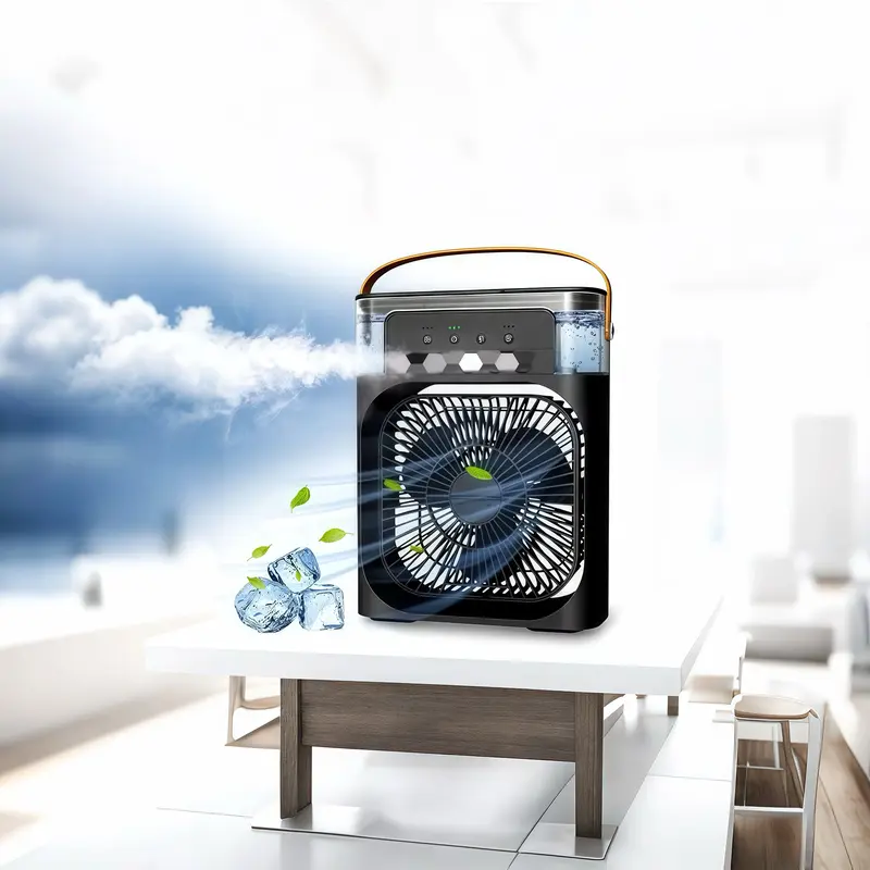 3-in-1 Desktop Air Cooler – Portable Evaporative Fan with 7 LED Colors & 600ml Tank for Home & Office