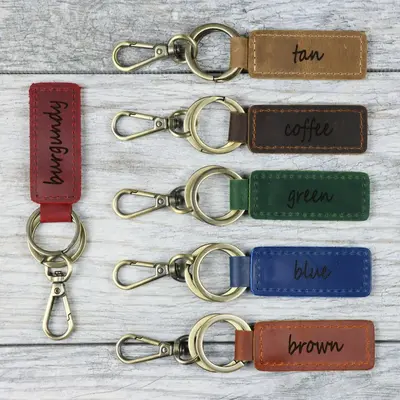 15 pcs+ Blank Leather Keychains in Bulk, Wholesale , Real Leather, Same Day Shipping, Free Shipping US