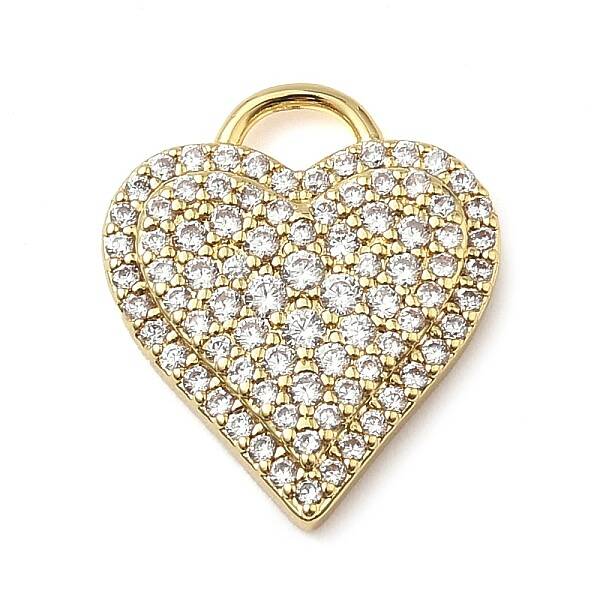 Brass Micro Pave Cubic Zirconia Pendants