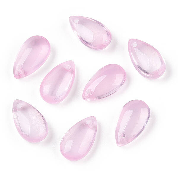 Baking Painted Transparent Glass Petal Beads