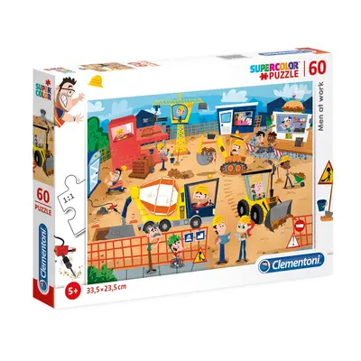 Clementoni, Supercolor, Men At Work, Puzzle, for children, 5+ years, 60 pieces