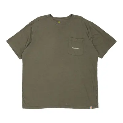 Carhartt Spellout T-Shirt - XL Khaki Cotton