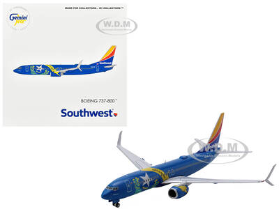 Boeing 737-800 Commercial Aircraft Southwest Airlines - Nevada One (N8646B) Blue with Striped Tail 1/400 Diecast Model Airpla...