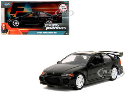 Heist Honda Civic EJ1 Black The Fast and the Furious (2001) Movie Fast & Furious Series 1/32 Diecast Model Car by Jada