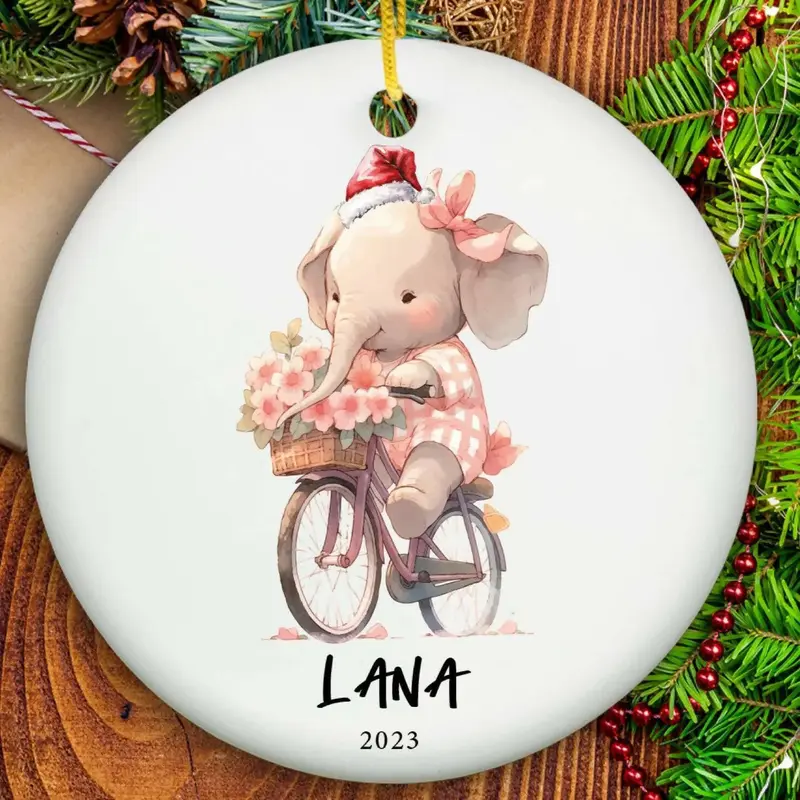 Girls Christmas Ornament - Ceramic