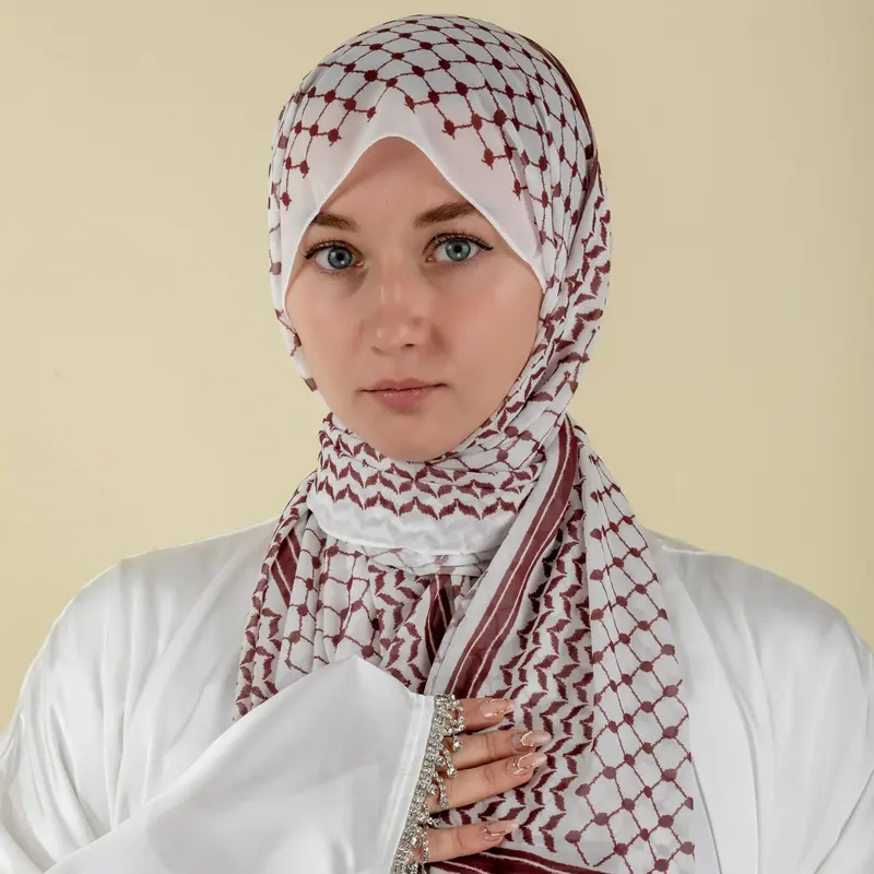 NCH002 Chiffon Keffiyeh Hijab - Versatile and Lightweight Design for Everyday Wear chiffon hijab
