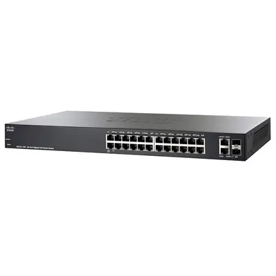 Cisco SG220-26P-K9 | Small Business 220 Series SG220-26P 24 x Ports PoE+ 10/100/1000Base-T + 2 x Ports RJ-45/SFP Rack-mountab...