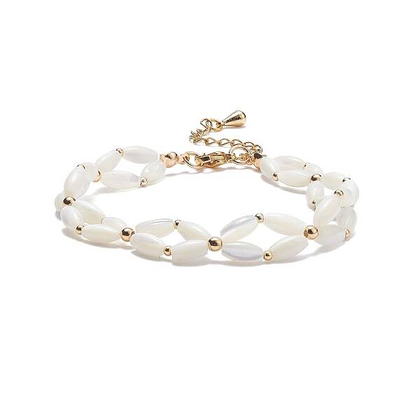 Natural Shell Braided Rhombus Beaded Bracelet