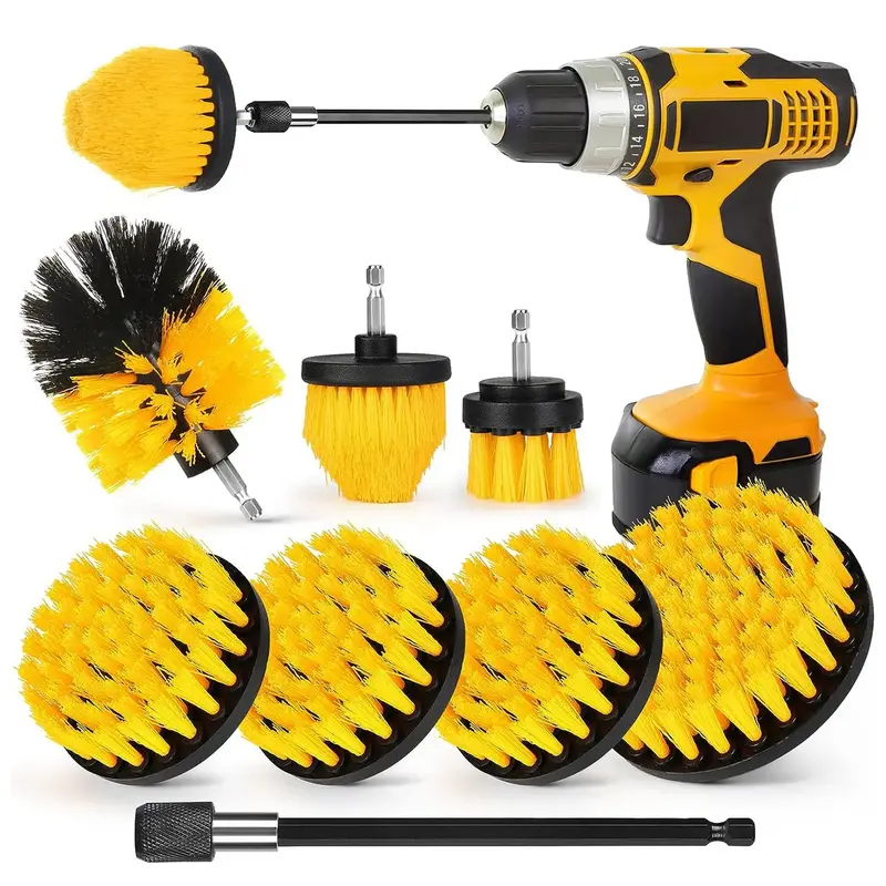 Drill Brush Attachment Tools Set without Power Drill, Power Scrubber Cleaning Brush Kit, Cleaning Drill Brush for Grouted Flo...