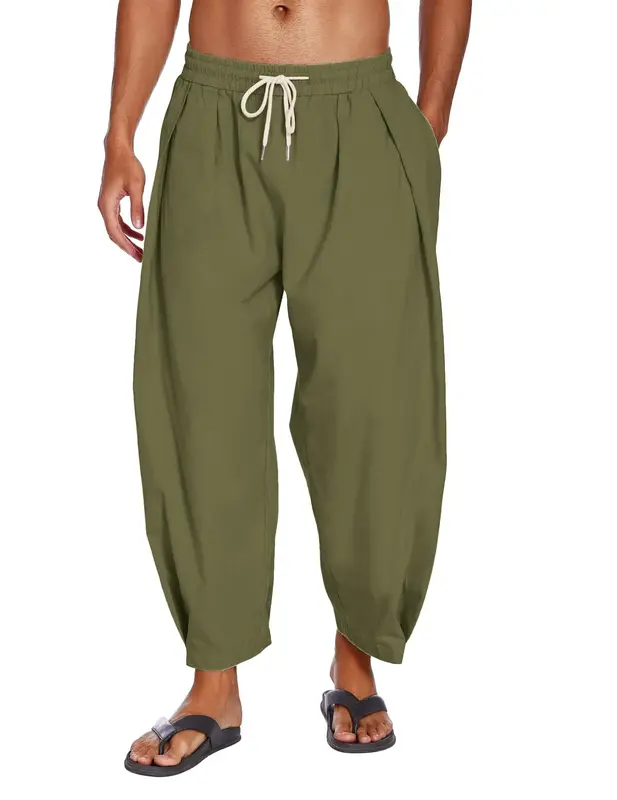 Loose Yoga Pants with Pockets (US Only), Army Green / XL