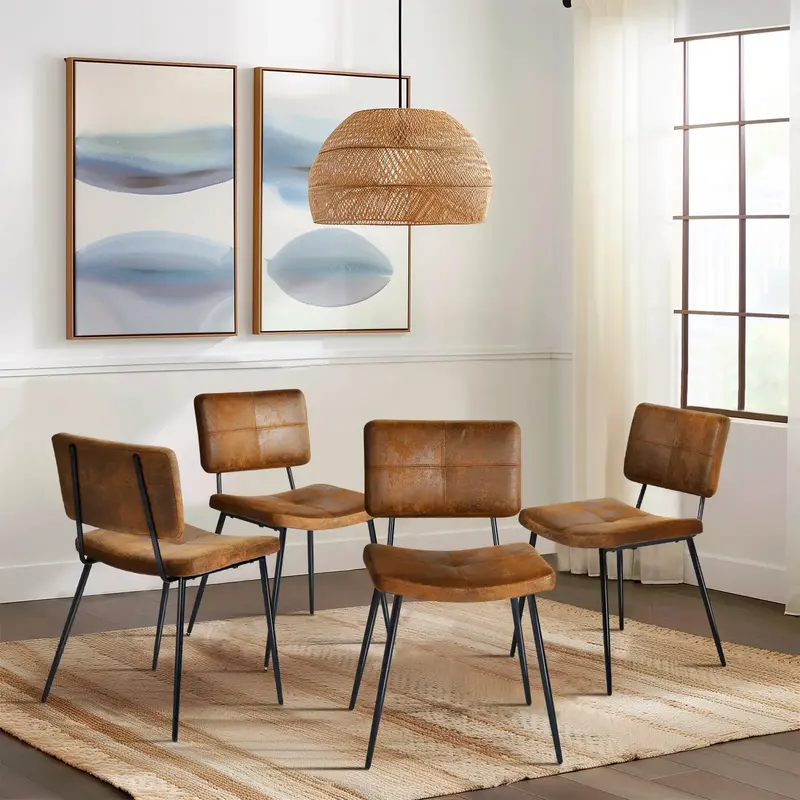 【FathersDayGift】Homy Casa Dining Chairs Set of 4 - Upholstered Mid Century Modern Accent Chairs for Kitchen Living Room E...