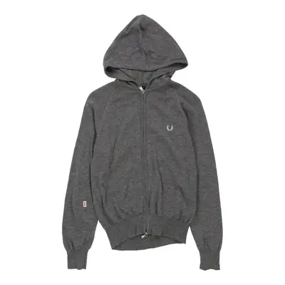 Age 14-16 Fred Perry Hoodie - Large Grey Wool