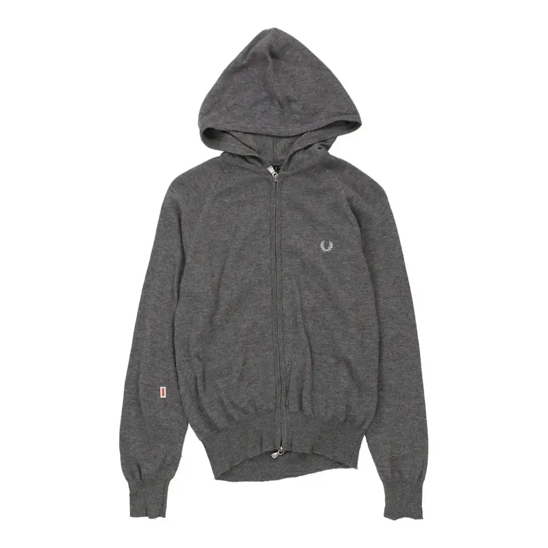Age 14-16 Fred Perry Hoodie - Large Grey Wool