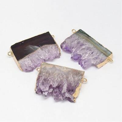 Natural Druzy Amethyst Links connectors