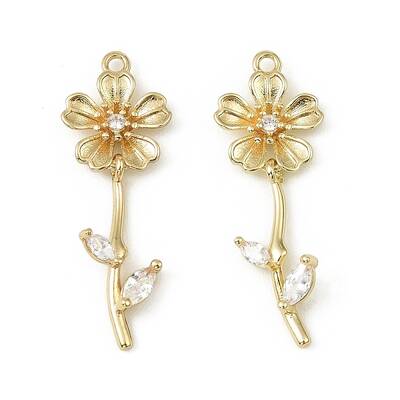 Brass Micro Pave Cubic Zirconia Pendants