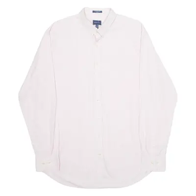 GANT Regular Mens Plain Shirt Pink Long Sleeve XL
