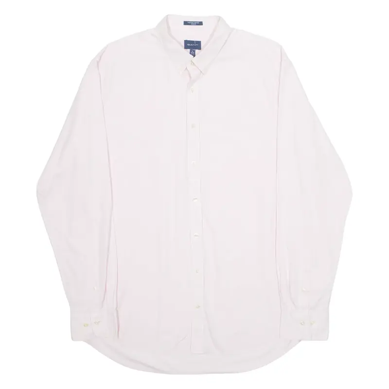 GANT Regular Mens Plain Shirt Pink Long Sleeve XL