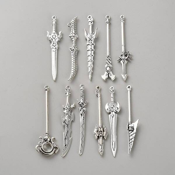 Tibetan Style Zinc Alloy Weapons Big Pendants
