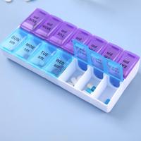 14-grid Pill Storage Box, Portable Large Capacity Pill Organizer, Daily Medicine Storage Box for Home & Office & School, Stor...