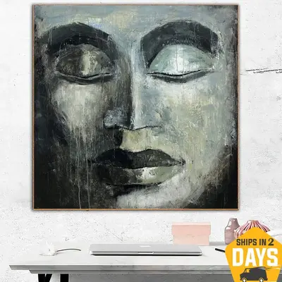 Wall Art Painting Canvas Gautam Canvas Meditation Siddhartha Painting Yoga Painting | ZEN 32"x32"