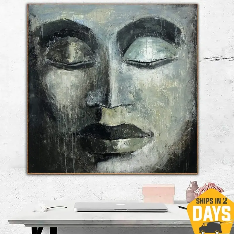 Wall Art Painting Canvas Gautam Canvas Meditation Siddhartha Painting Yoga Painting | ZEN 32"x32"