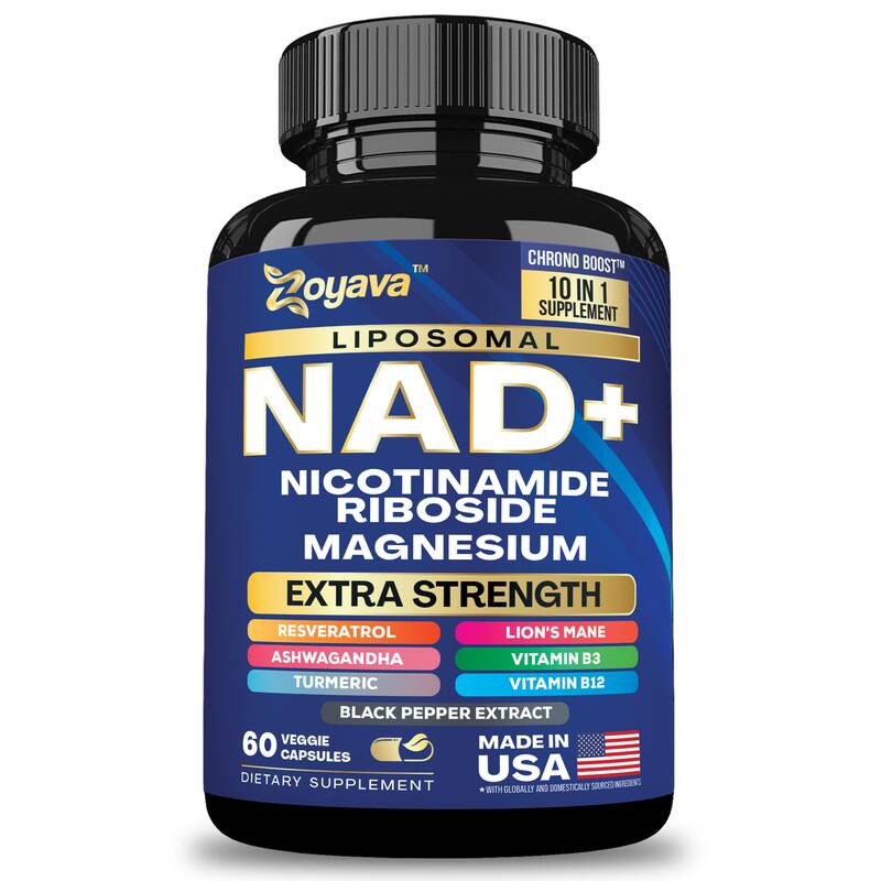 Zoyava NAD Supplement - Skin Aging Support All-in-One Dietary Supplement with Nicotinamide Riboside, Magnesium, & 7 Extr