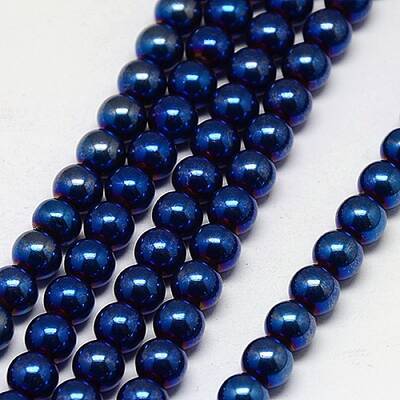 Electroplate Non-magnetic Synthetic Hematite Beads Strands