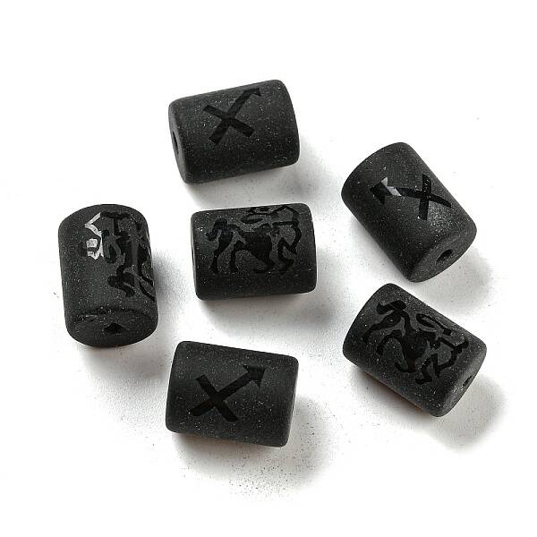 20Pcs Frosted Glass Beads
