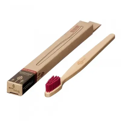 Plant-Based Beech Wood Toothbrush - (FSC 100%) | Color: Red