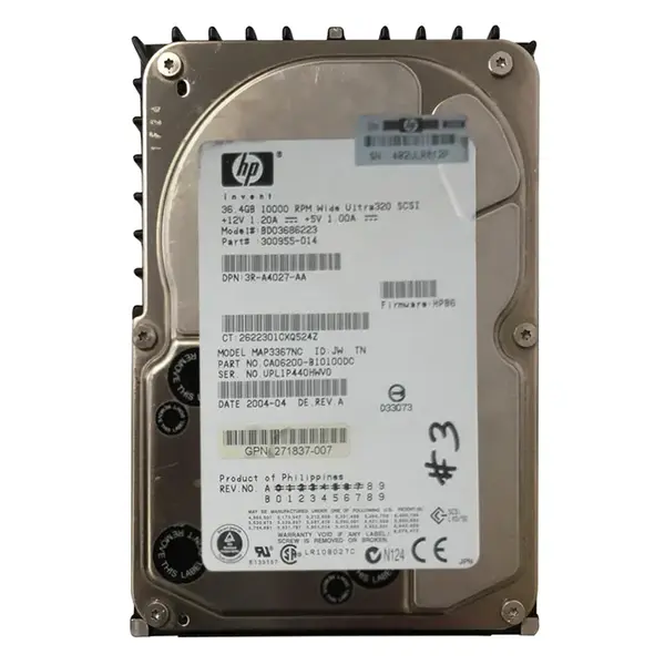 300955-014 HP 36.4GB Ultra-320 SCSI 10000 3.5-inch Hard Drive