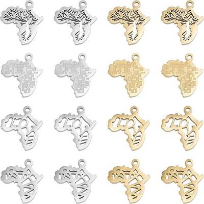 16Pcs 8 Style Ion Plating(IP) 304 Stainless Steel Pendants