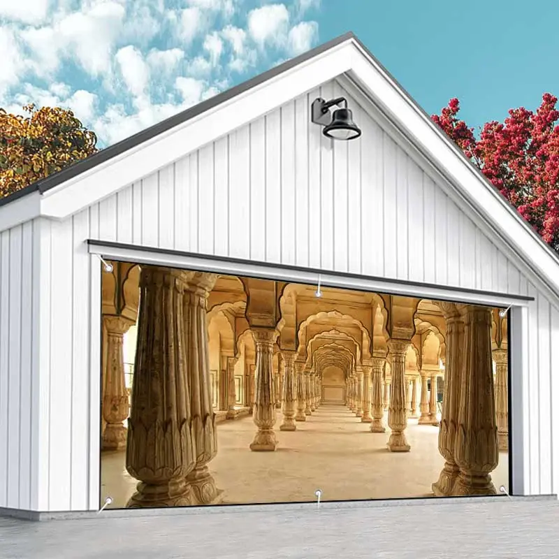 Aperturee India Palace Pillar Architecture Garage Door Banner