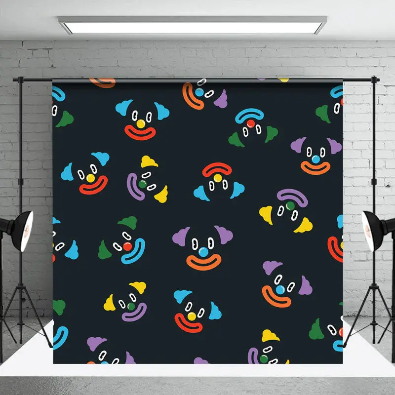 Black Circus Funny Clown Backdrop For Photography - Aperturee
