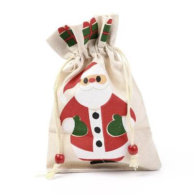 Christmas Theme Cotton Fabric Cloth Bag