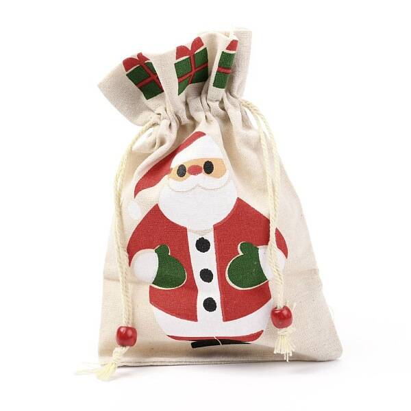 Christmas Theme Cotton Fabric Cloth Bag